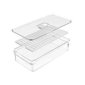 Organizador De Geladeira Com Tampa Clear Fresh 30 x 15 x 7cm