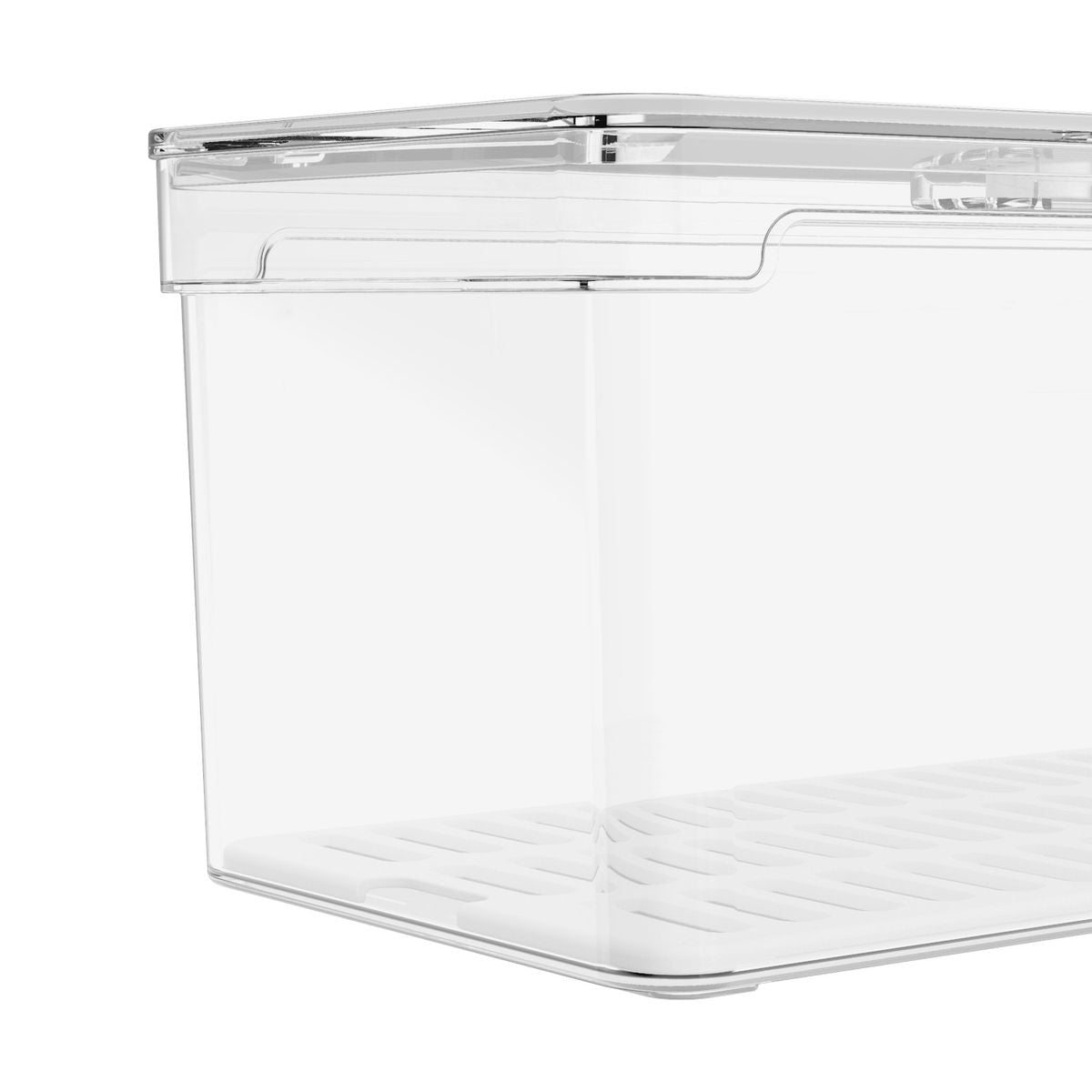 Organizador De Geladeira Com Tampa Clear Fresh 30 x 15 x 13 cm