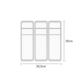 Conjunto Organizador De Gavetas Logic Com 2 Divisórias 11,5 x 35 x 5,5 cm 3 Peças