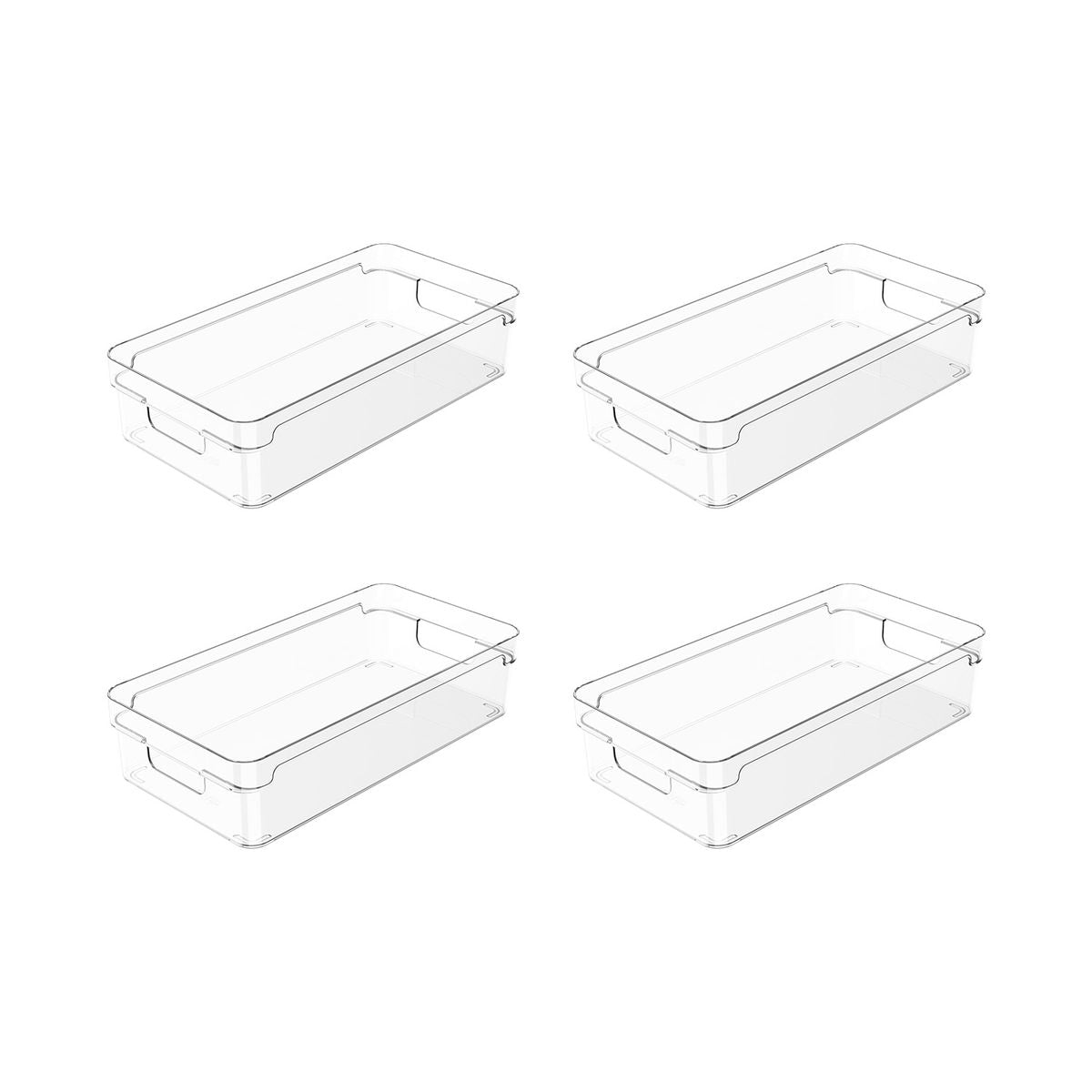 Conjunto Organizador De Armários Clear 30x15x7 4 Peças