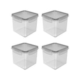 Conjunto De Potes Organizadores De Geladeira Click Quadrado 1,5 Litros 4 Peças