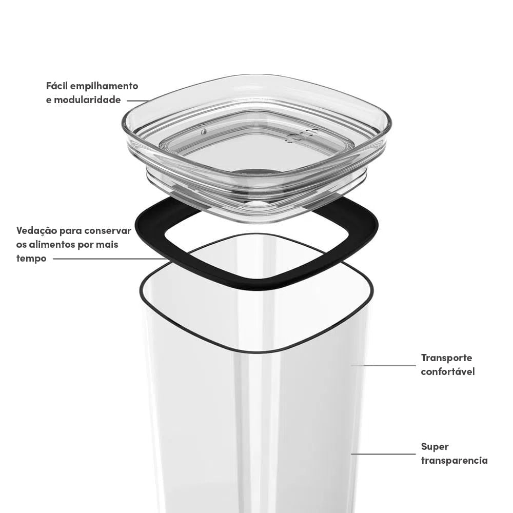 Conjunto De Potes Herméticos Block Modular 6 Peças